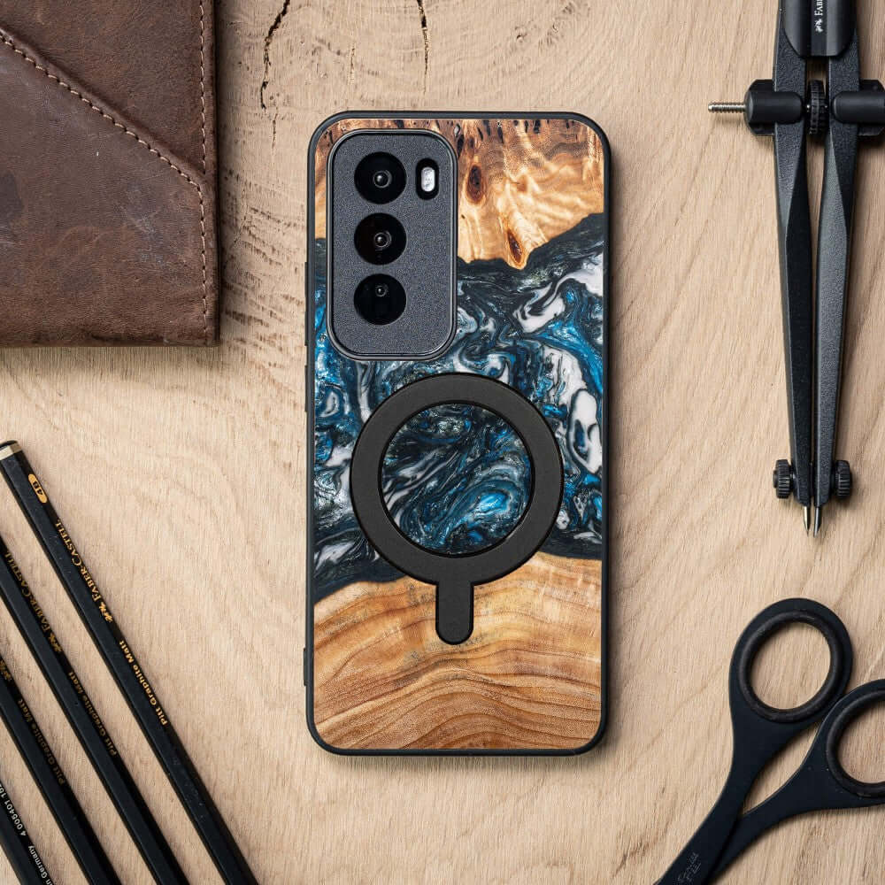 Holzhülle für Oppo Reno 12 Pro, Bewood Unique Planets Erde für MagSafe - Image 3