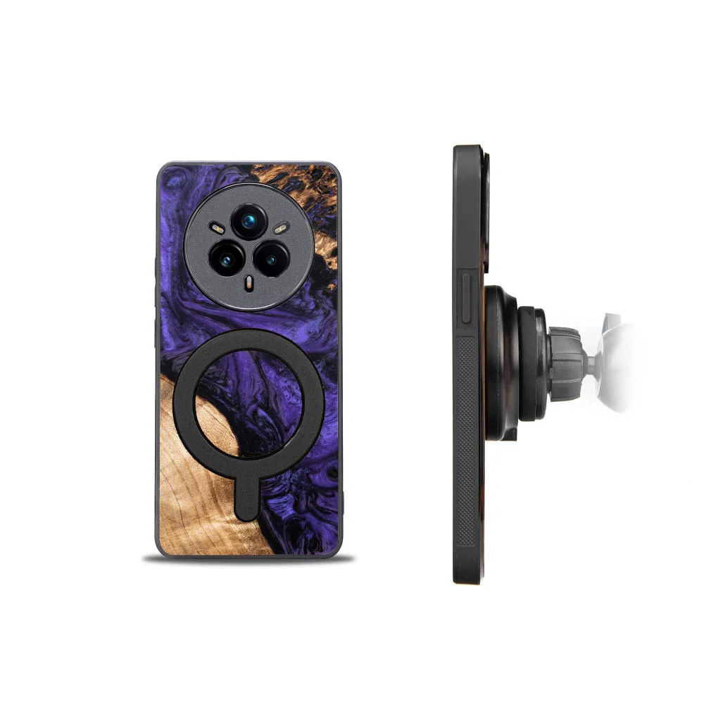 Holzhülle für Realme 14 Pro Plus 5G, Bewood Unique Violet für MagSafe - Image 2