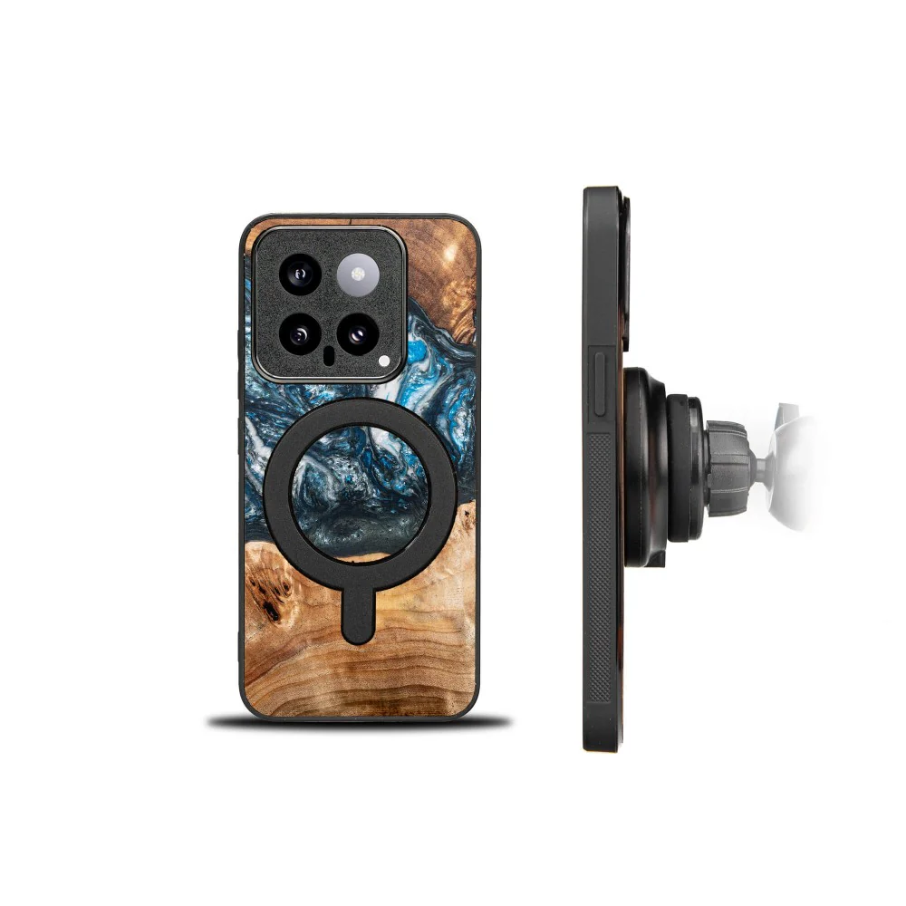 Holzhülle für Xiaomi 14T Pro, Bewood Unique Planets Erde für MagSafe - Image 2