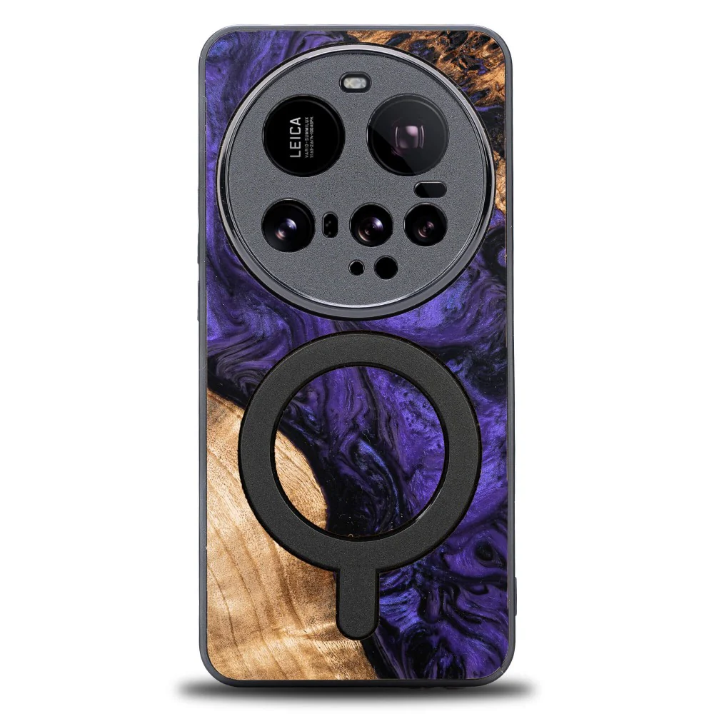 Holzhülle für Xiaomi 15 Ultra, Bewood Unique Violet für MagSafe