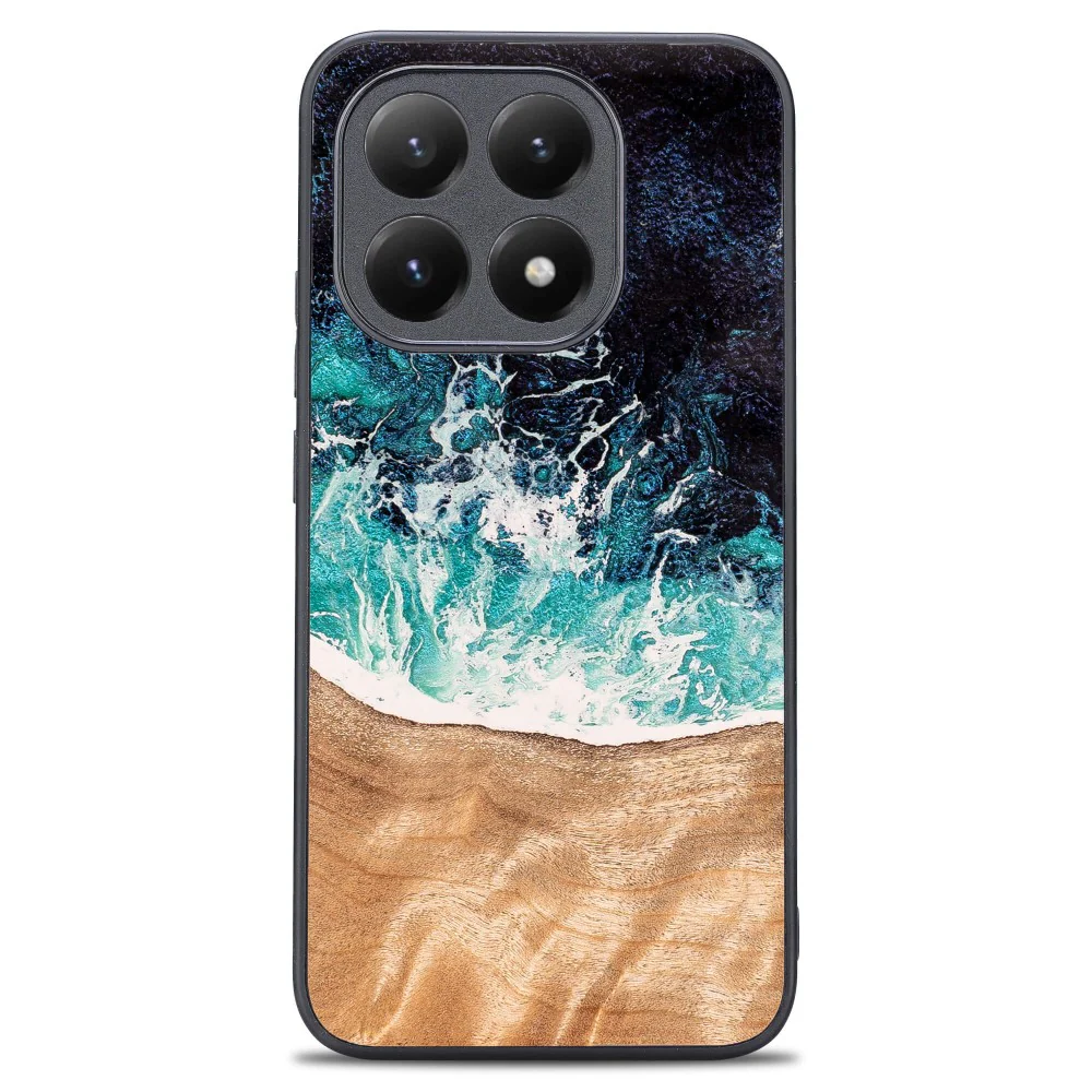 Holzhülle für Xiaomi 15T, Bewood Unique Dream Island, Blau-Braun - Image 3