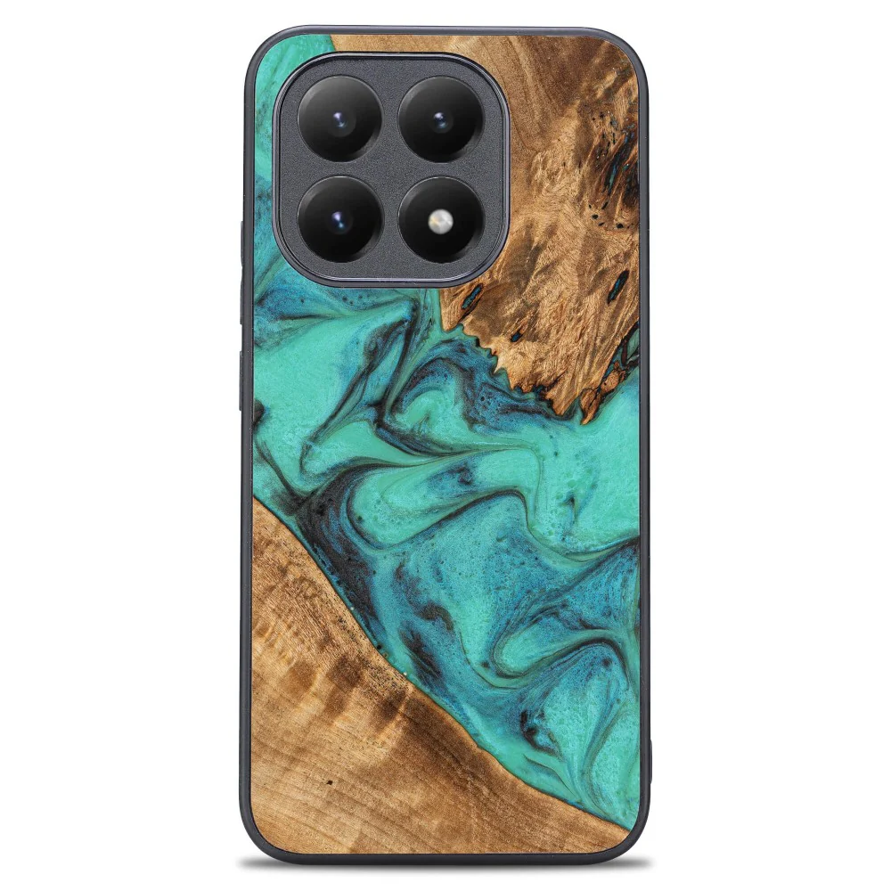 Holzhülle für Xiaomi 15T, Bewood Unique Turquoise