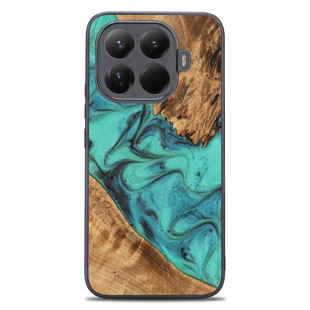 Holzhülle für Xiaomi 15T Pro, Bewood Unique Turquoise