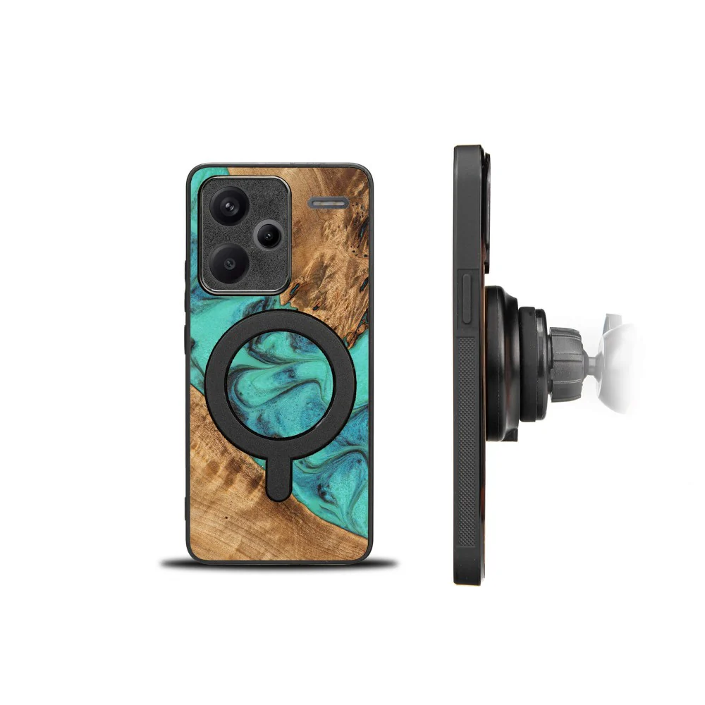 Holzhülle für Xiaomi Redmi Note 13 Pro+ 5G, Bewood Unique Turquoise - Image 2