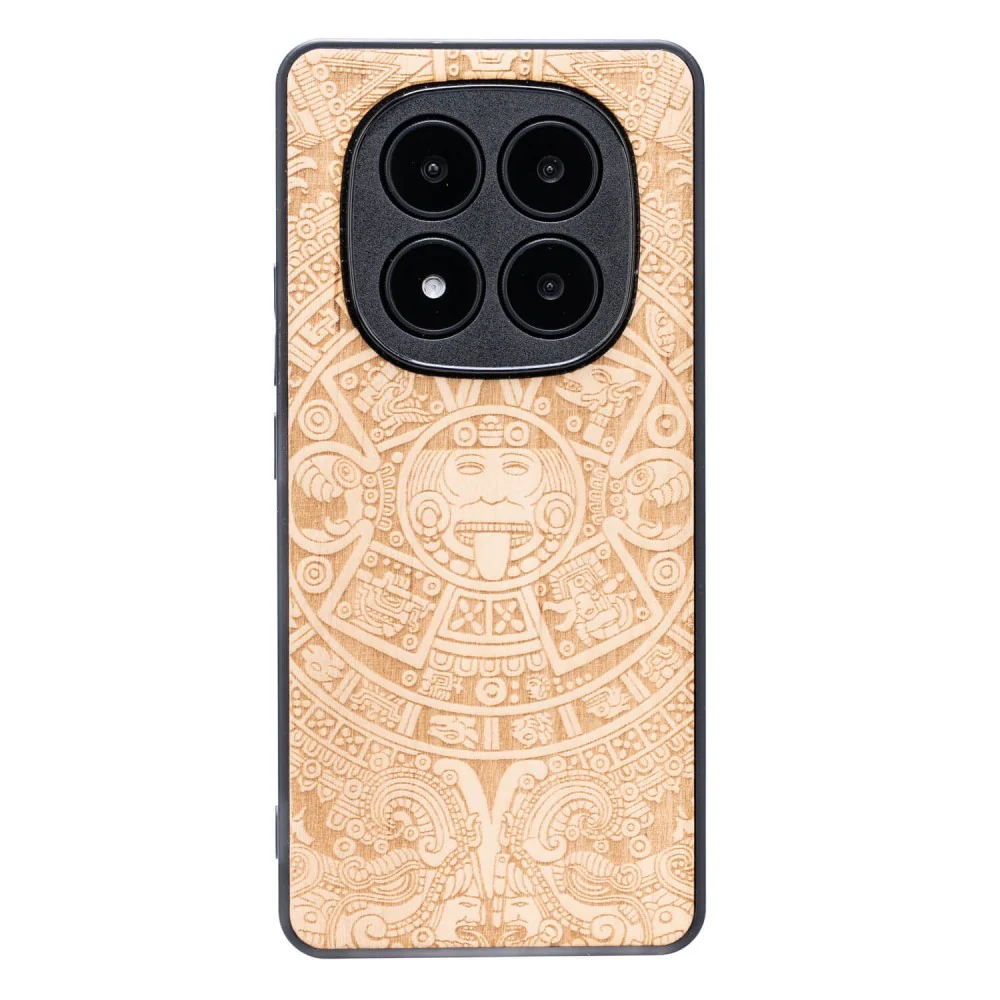 Holzhülle für Xiaomi Redmi Note 14 Pro 5G / Xiaomi Poco X7, Bewood Aniegre Aztekischer Kalender