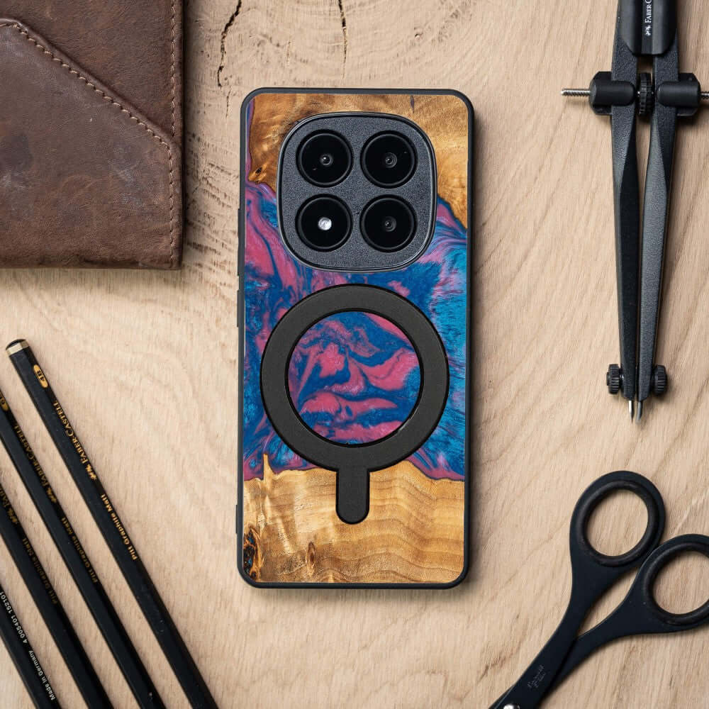 Holzhülle für Xiaomi Redmi Note 14 Pro 5G / Xiaomi Poco X7, Bewood Unique Neons Vegas für MagSafe - Image 3