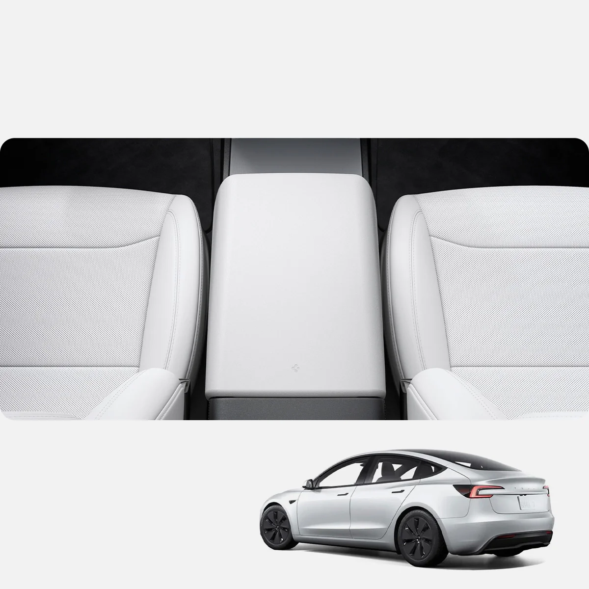 Hülle, Armlehnenpolster für Tesla Model 3 Highland 2024, Spigen Armrest Cover, Weiß - Image 7