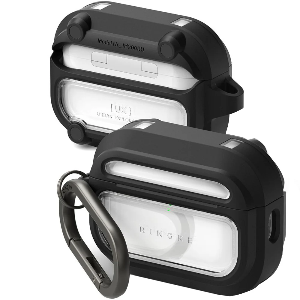 Hülle für AirPods Pro 3, Ringke UX Magnetic mit MagSafe, Schwarz-Transparent