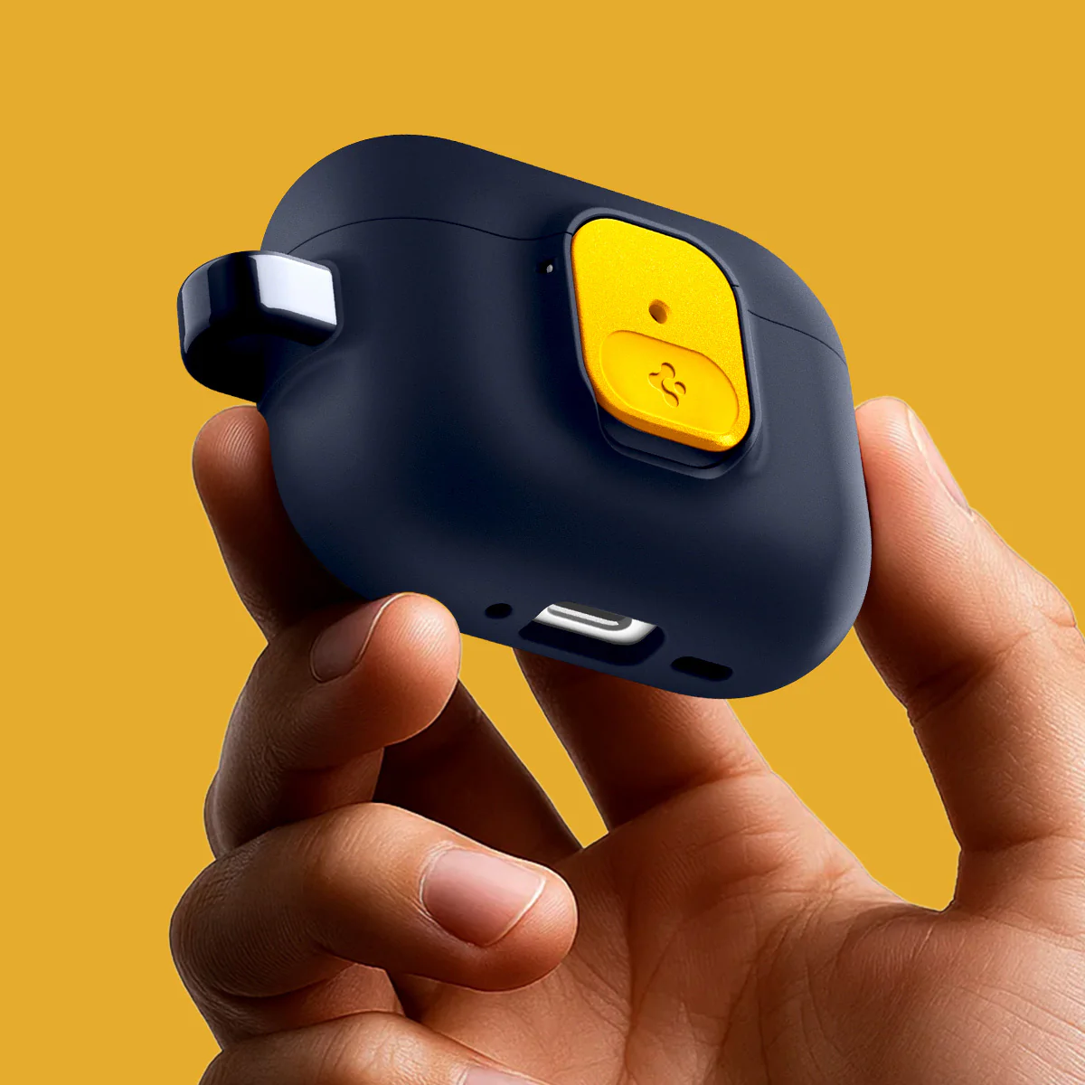 Hülle für Apple AirPods Pro 3, Spigen Nano Pop, Dunkelblau-Gelb - Image 10