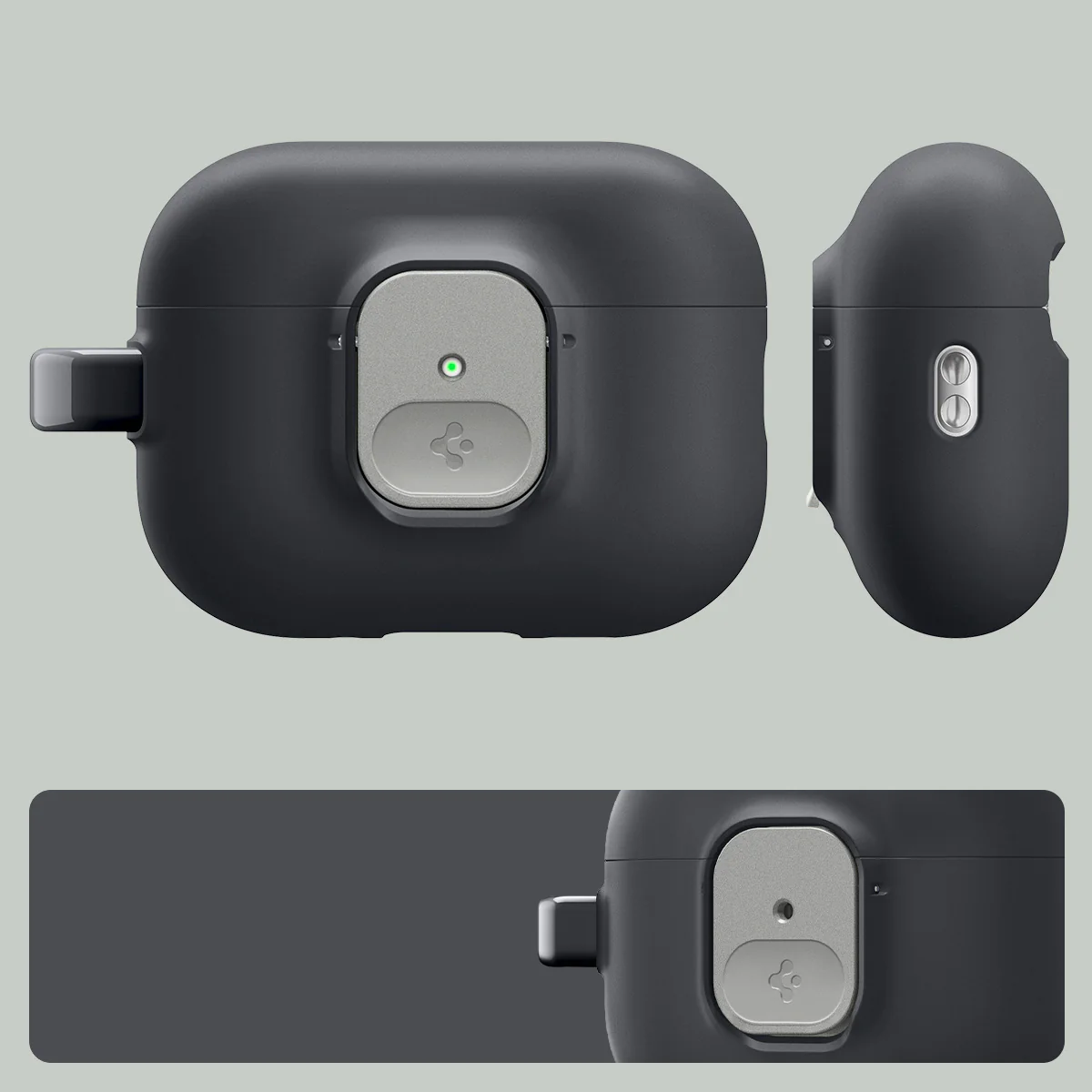 Hülle für Apple AirPods Pro 3, Spigen Nano Pop, Schwarz-Grau - Image 14