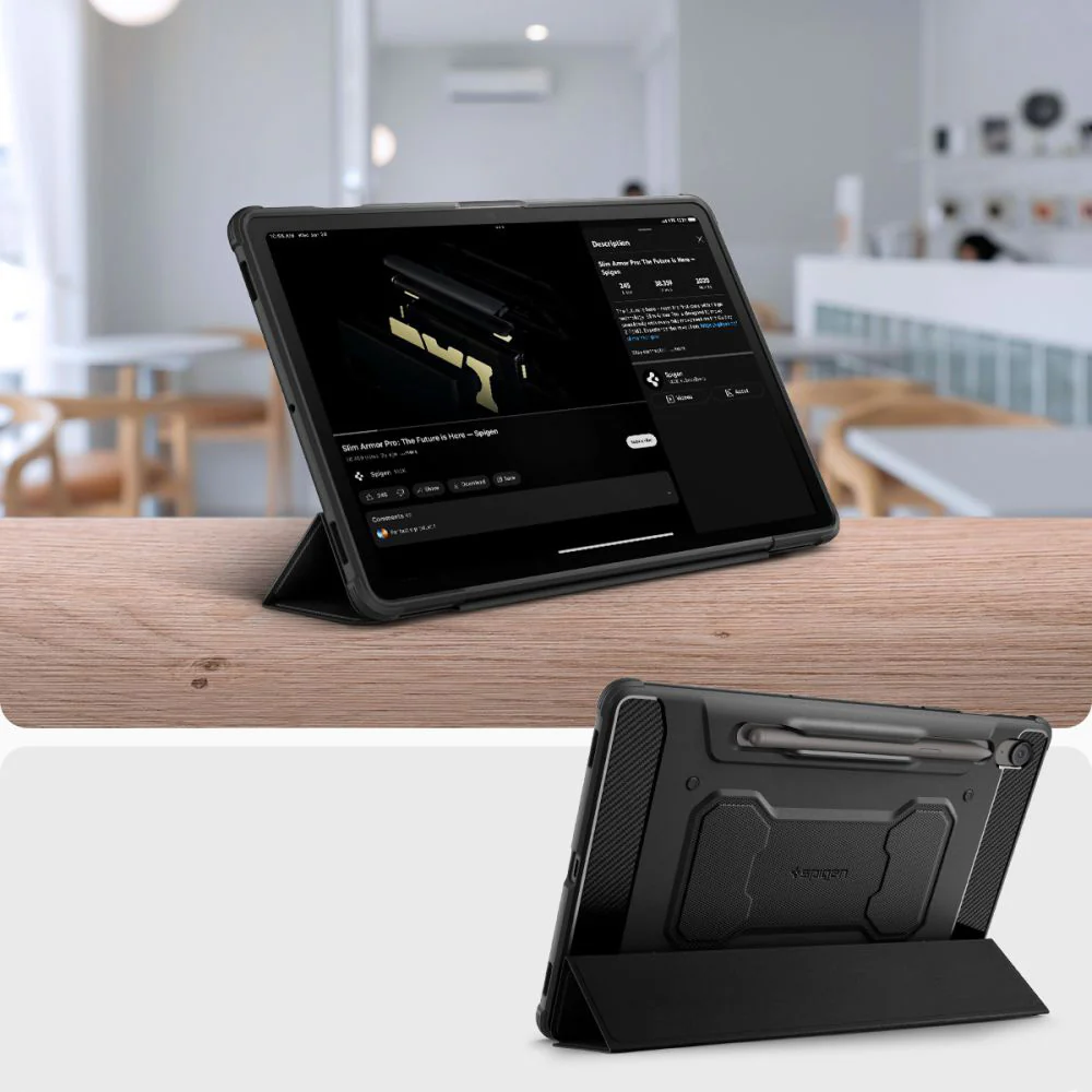 Hülle für Galaxy Tab S10 FE Plus, Spigen Rugged Armor Pro, Schwarz - Image 14