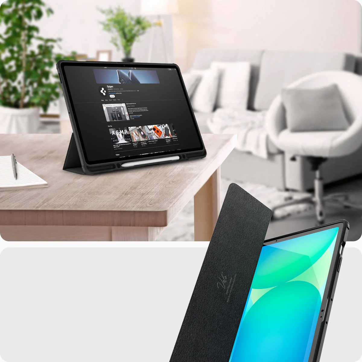 Hülle für Galaxy Tab S10 FE Plus, Spigen Ultra Hybrid Pro, Schwarz-Transparent - Image 12