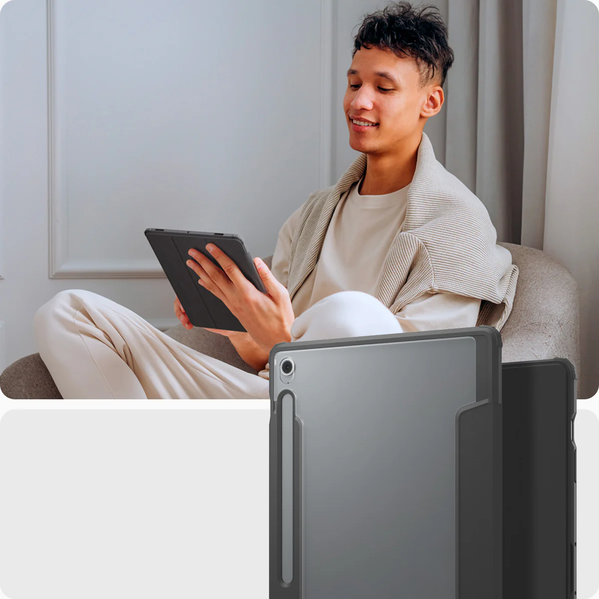 Hülle für Galaxy Tab S10 FE Plus, Spigen Ultra Hybrid Pro, Schwarz-Transparent - Image 13