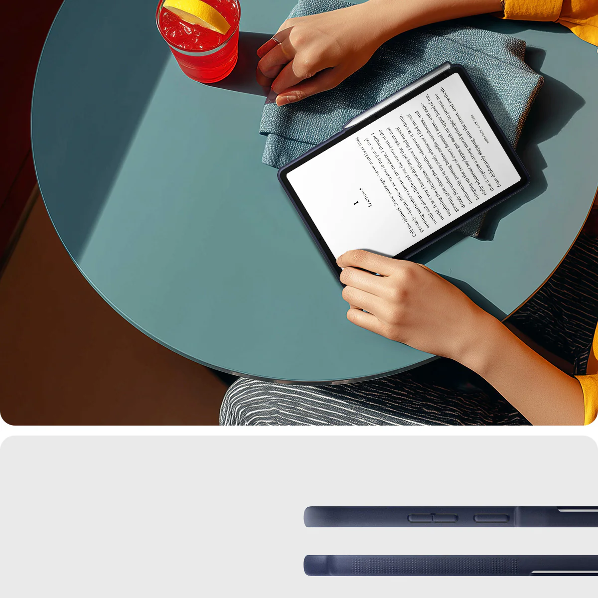 Hülle für Galaxy Tab S11, Spigen Nano Pop, Dunkelblau-Gelb - Image 11