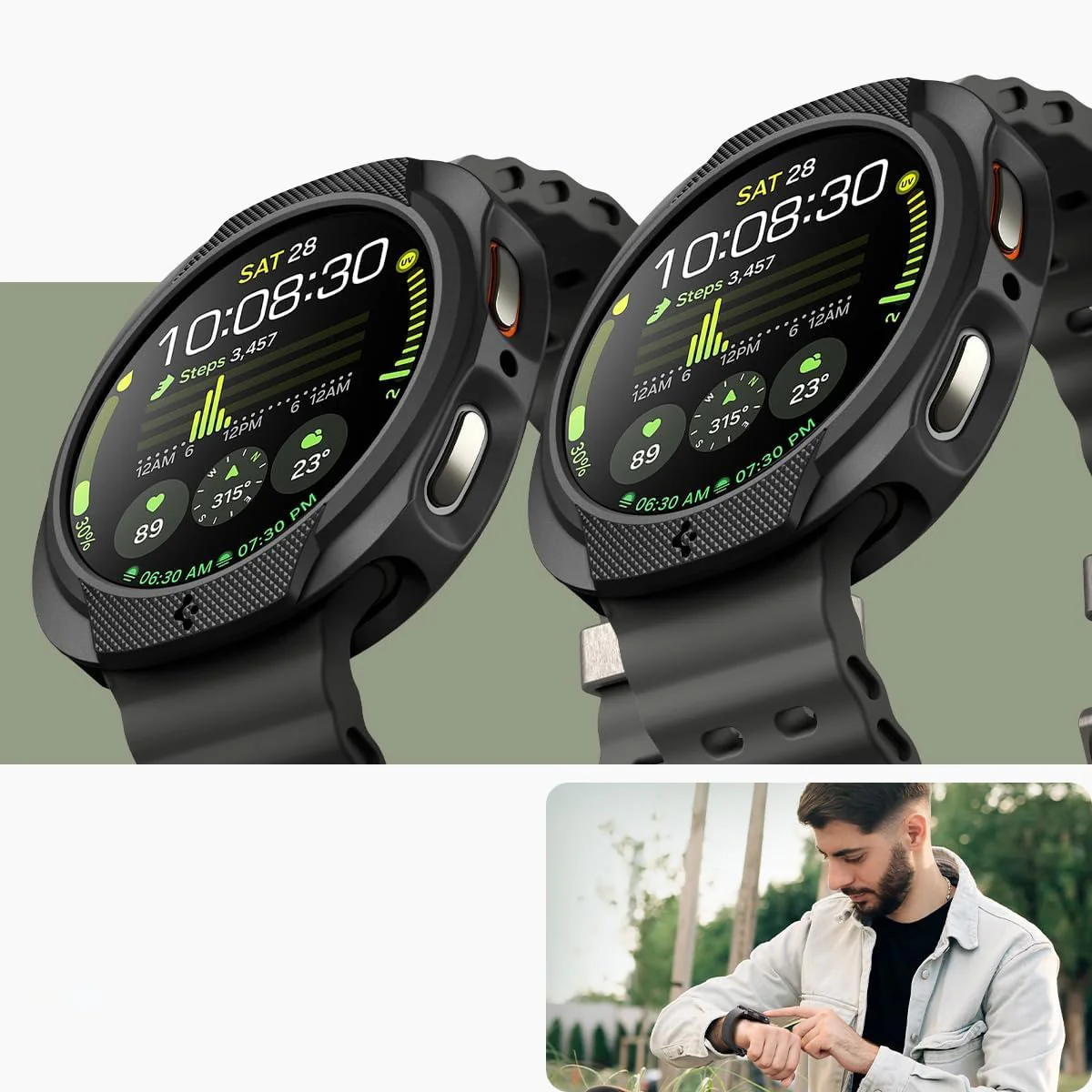 Hülle für Galaxy Watch 8 40 mm, Spigen Liquid Air, Schwarz - Image 13