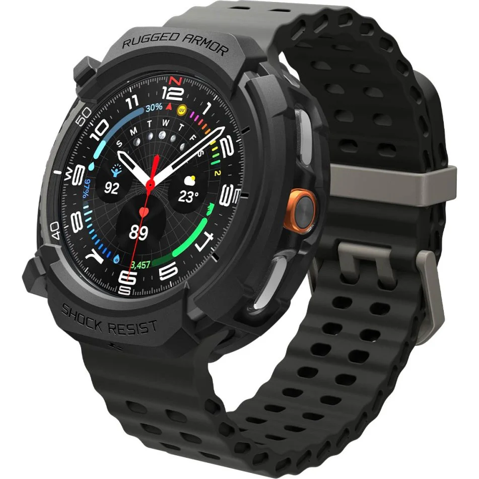 Hülle für Galaxy Watch 8 Classic 46 mm, Spigen Rugged Armor, Schwarz - Image 4