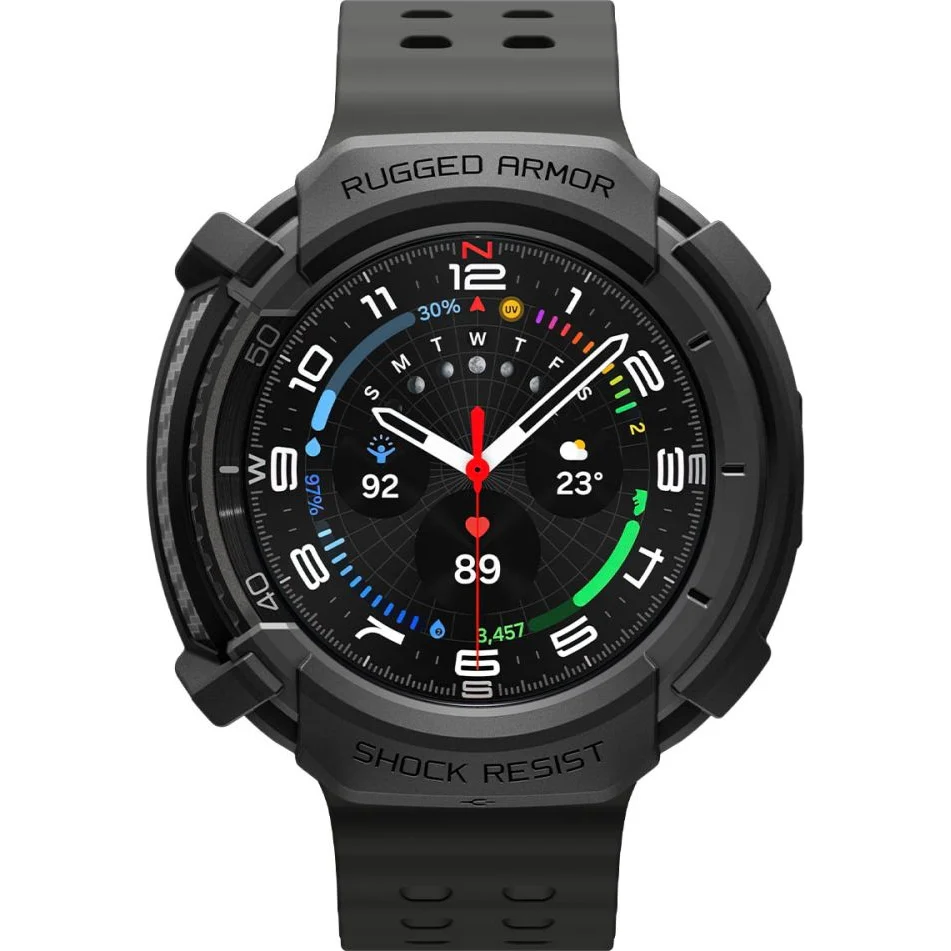 Hülle für Galaxy Watch 8 Classic 46 mm, Spigen Rugged Armor, Schwarz - Image 6