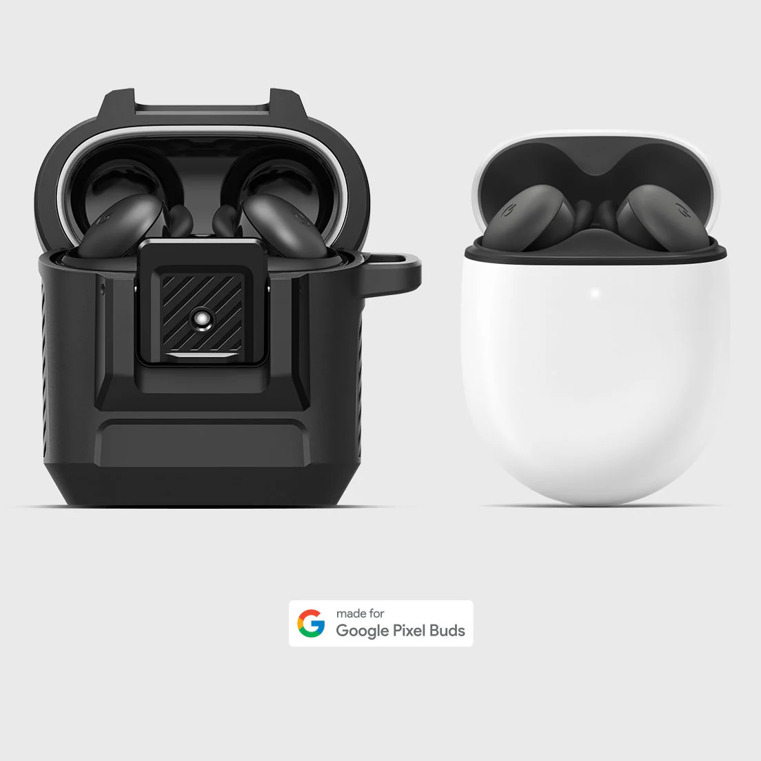 Hülle für Google Pixel Buds 2a, Spigen Lock Fit, Matt Schwarz - Image 13