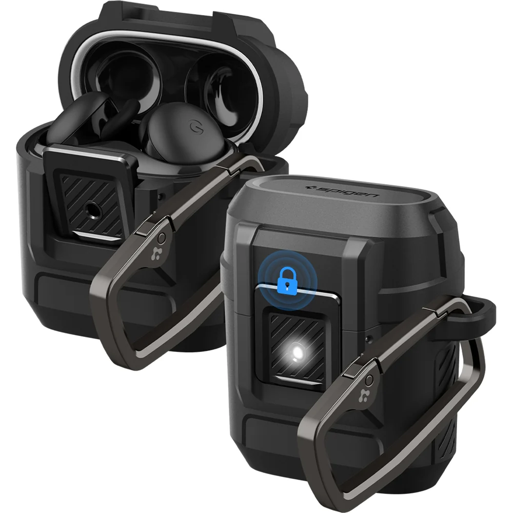 Hülle für Google Pixel Buds 2a, Spigen Lock Fit, Matt Schwarz - Image 7