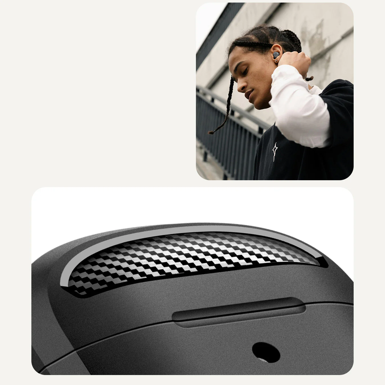 Hülle für Google Pixel Buds 2a, Spigen Rugged Armor, Schwarz - Image 13