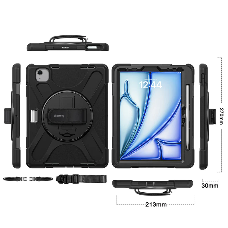 Hülle gepanzert für iPad Air 11" / 10.9" 2020-2026 / Pro 11" 2018-2022, Crong Defender Plus, schwarz - Image 10
