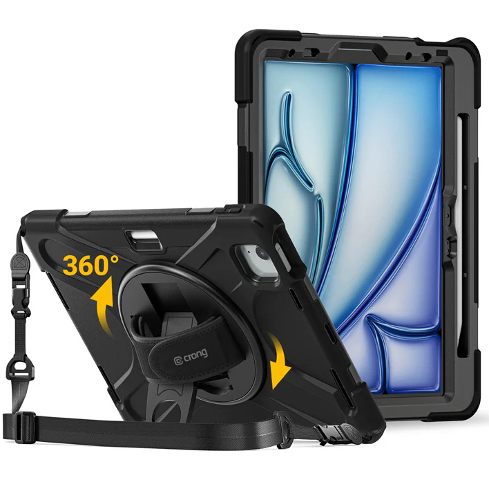 Hülle gepanzert für iPad Air 11" / 10.9" 2020-2026 / Pro 11" 2018-2022, Crong Defender Plus, schwarz - Image 3