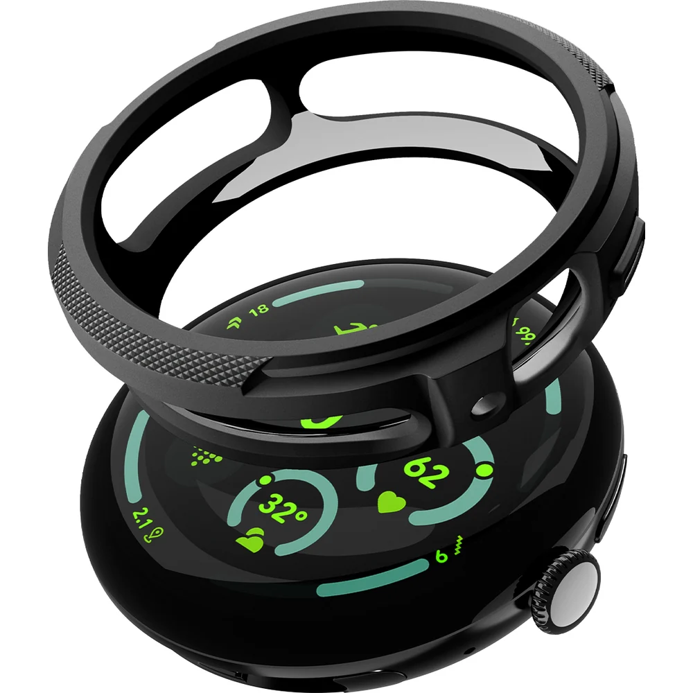 Hülle für Pixel Watch 4 45 mm, Spigen Liquid Air V2, Schwarz