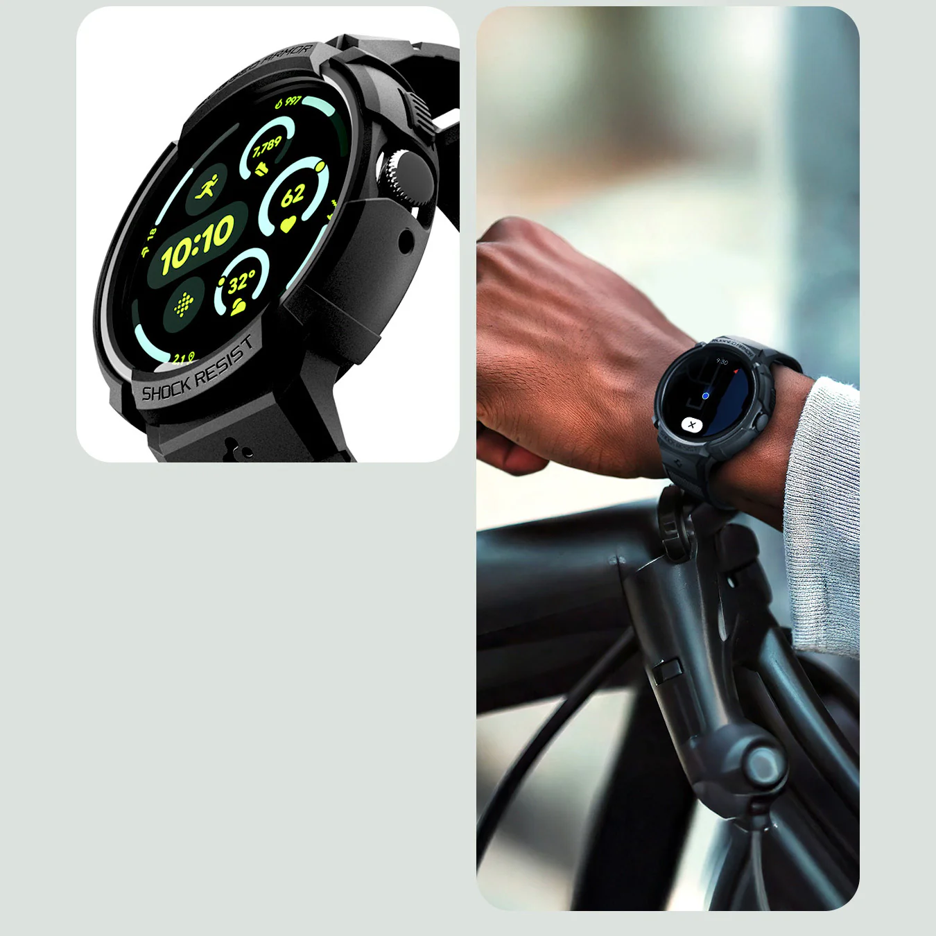 Hülle mit Armband für Google Pixel Watch 4 (41 mm), Spigen Rugged Armor Pro, Schwarz - Image 14