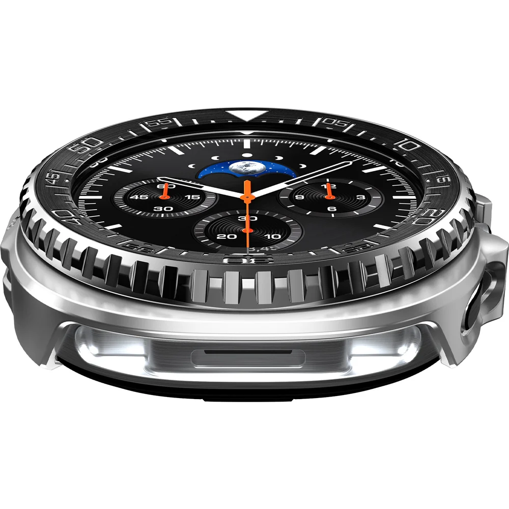 Hülle mit Lünette Ring für Galaxy Watch 8 Classic 46 mm, Spigen Bezel Tune Pro, Schwarz-Silbern - Image 3