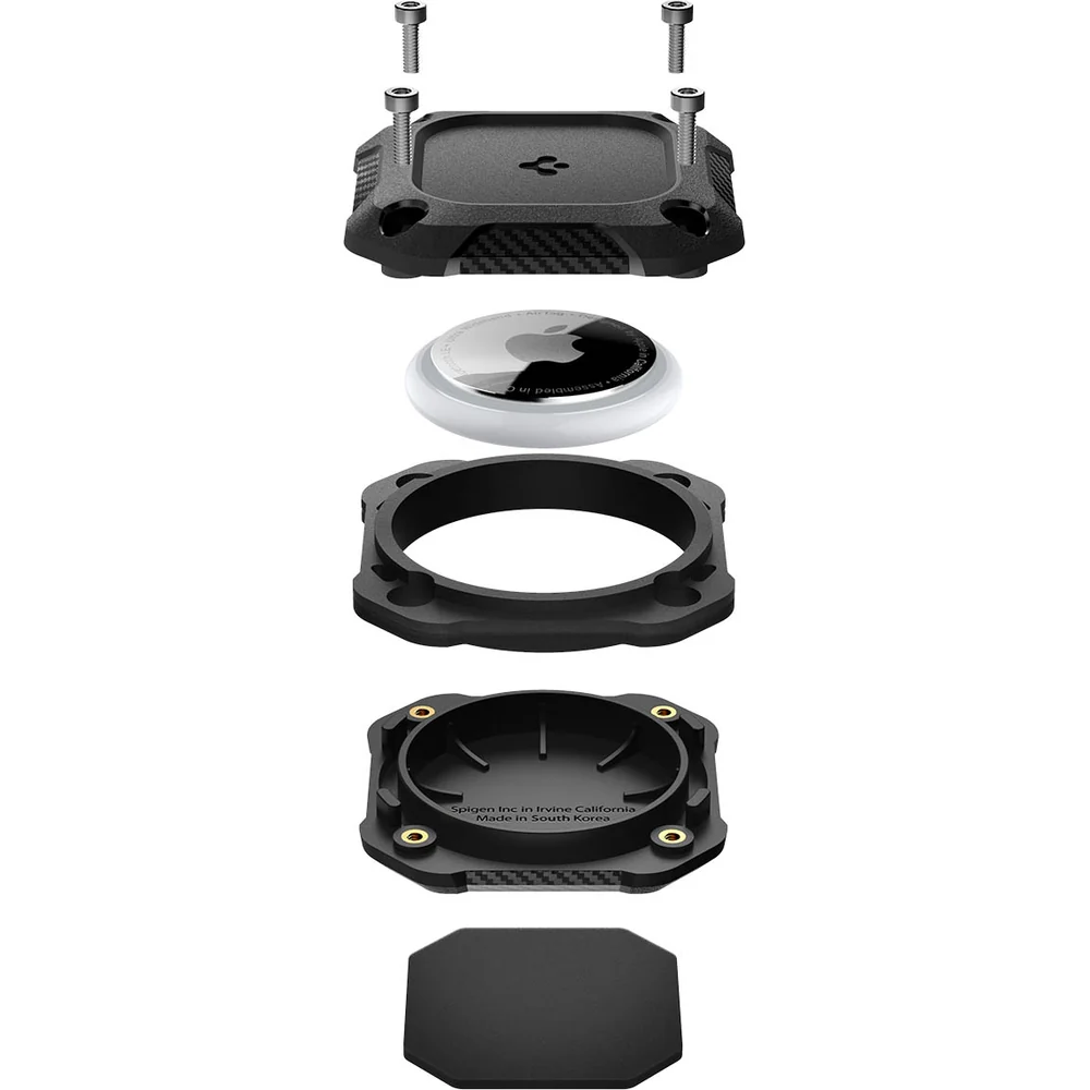 Hüllen-Set für Apple AirTag, Spigen Tough Armor IPX8, 4 Stück, Schwarz - Image 3