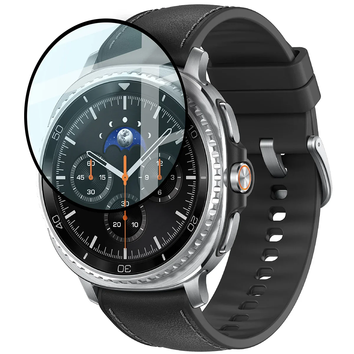 Hybrides Glas für Galaxy Watch 8 Classic 46 mm, Bizon Glass Watch Edge Hybrid, Schwarz - Image 3