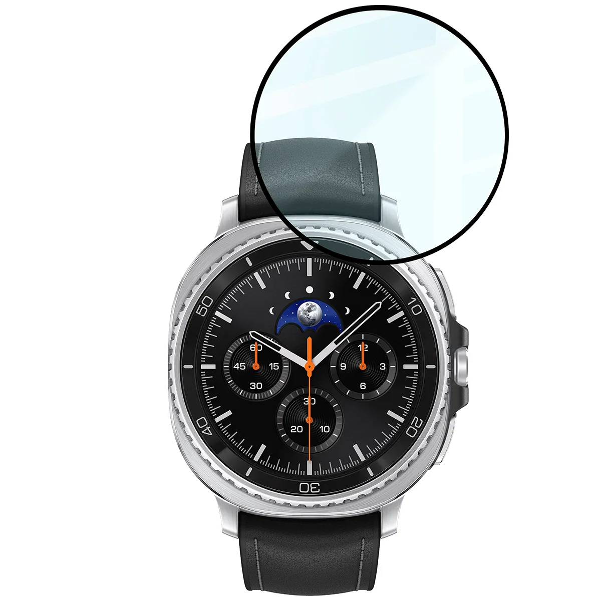 Hybrides Glas für Galaxy Watch 8 Classic 46 mm, Bizon Glass Watch Edge Hybrid, Schwarz - Image 5