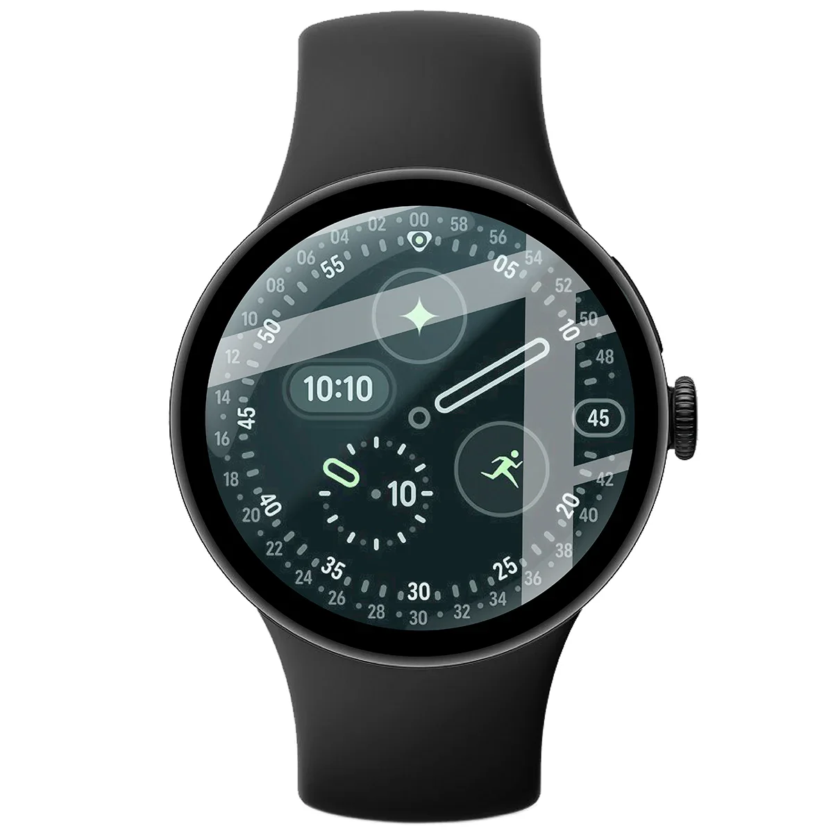 Hybrides Glas für Google Pixel Watch 4 41 mm, Bizon Glass Watch Edge Hybrid, Schwarz - Image 2