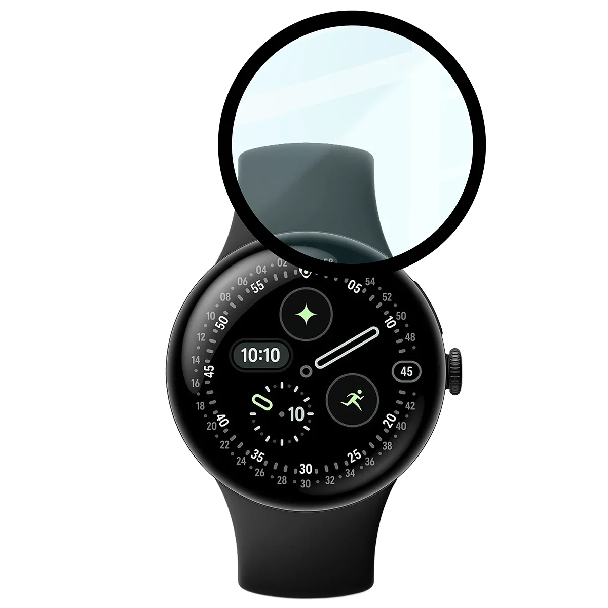Hybrides Glas für Google Pixel Watch 4 41 mm, Bizon Glass Watch Edge Hybrid, Schwarz - Image 5