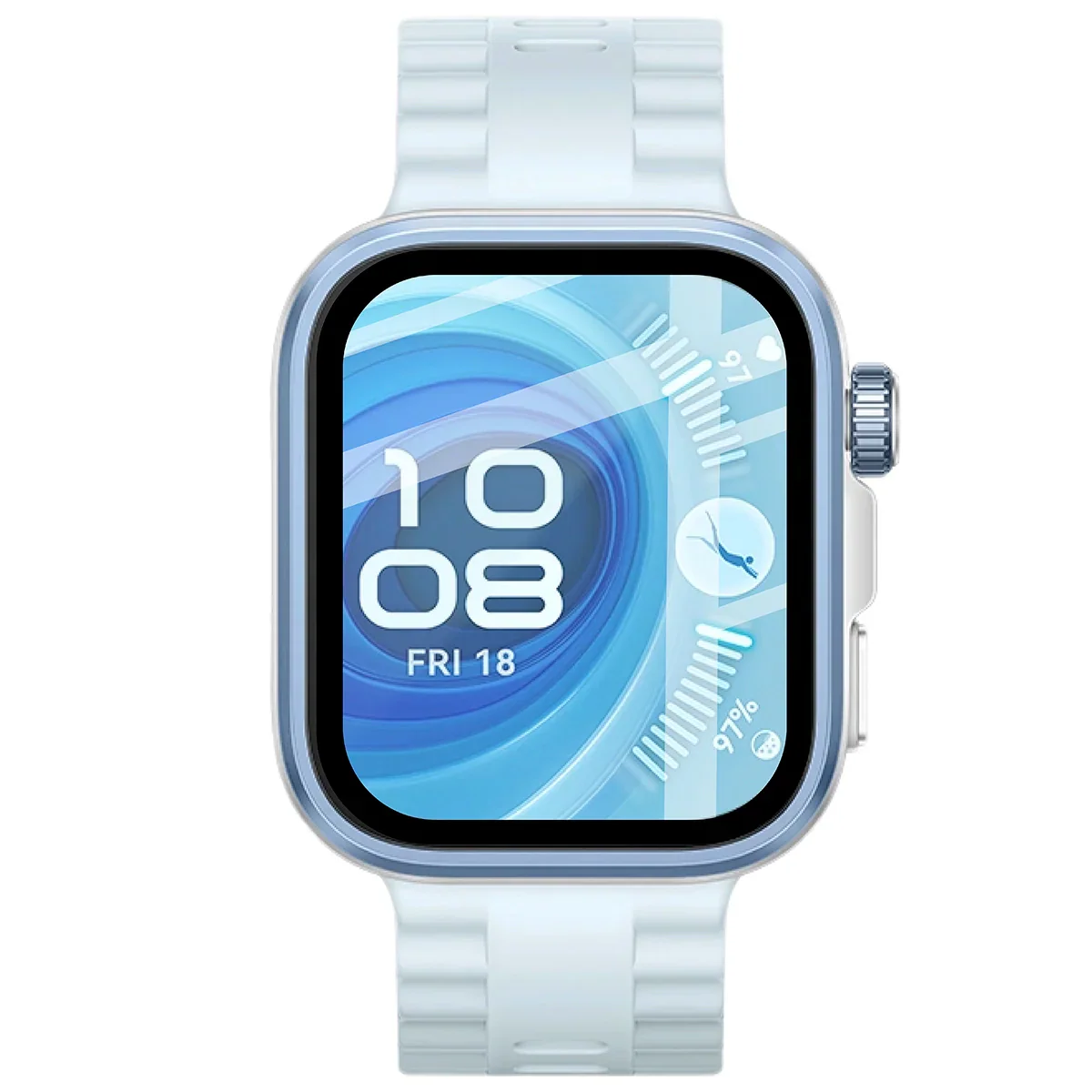 Hybrides Glas für Huawei Watch Fit 4 Pro, Bizon Glass Watch Edge Hybrid, Schwarz - Image 2