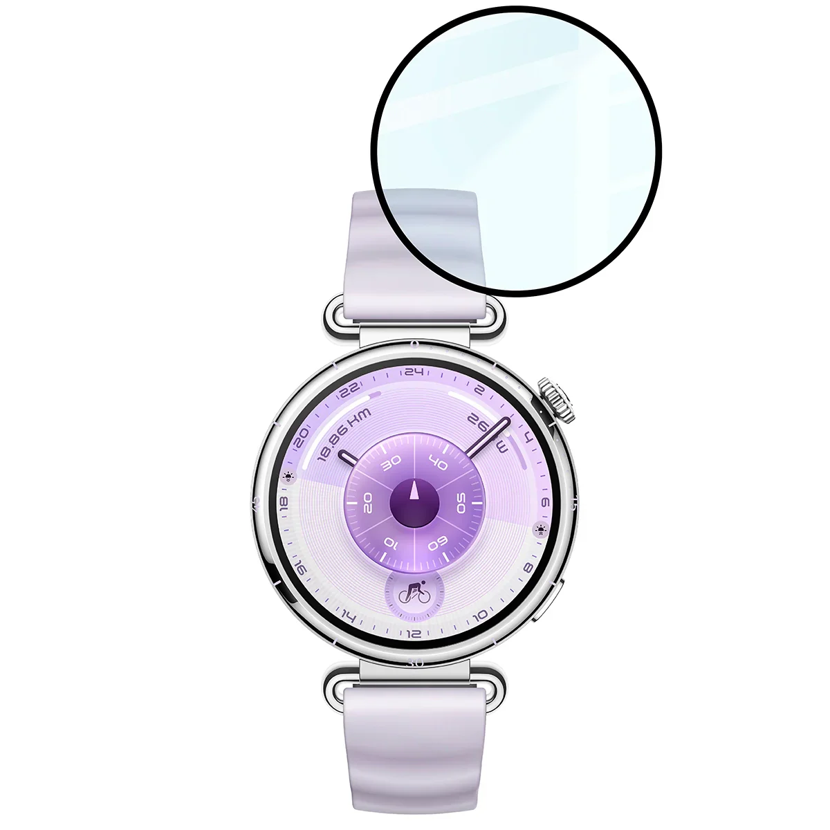 Hybrides Glas für Huawei Watch GT6 41 mm, Bizon Glass Watch Edge Hybrid, Schwarz - Image 5