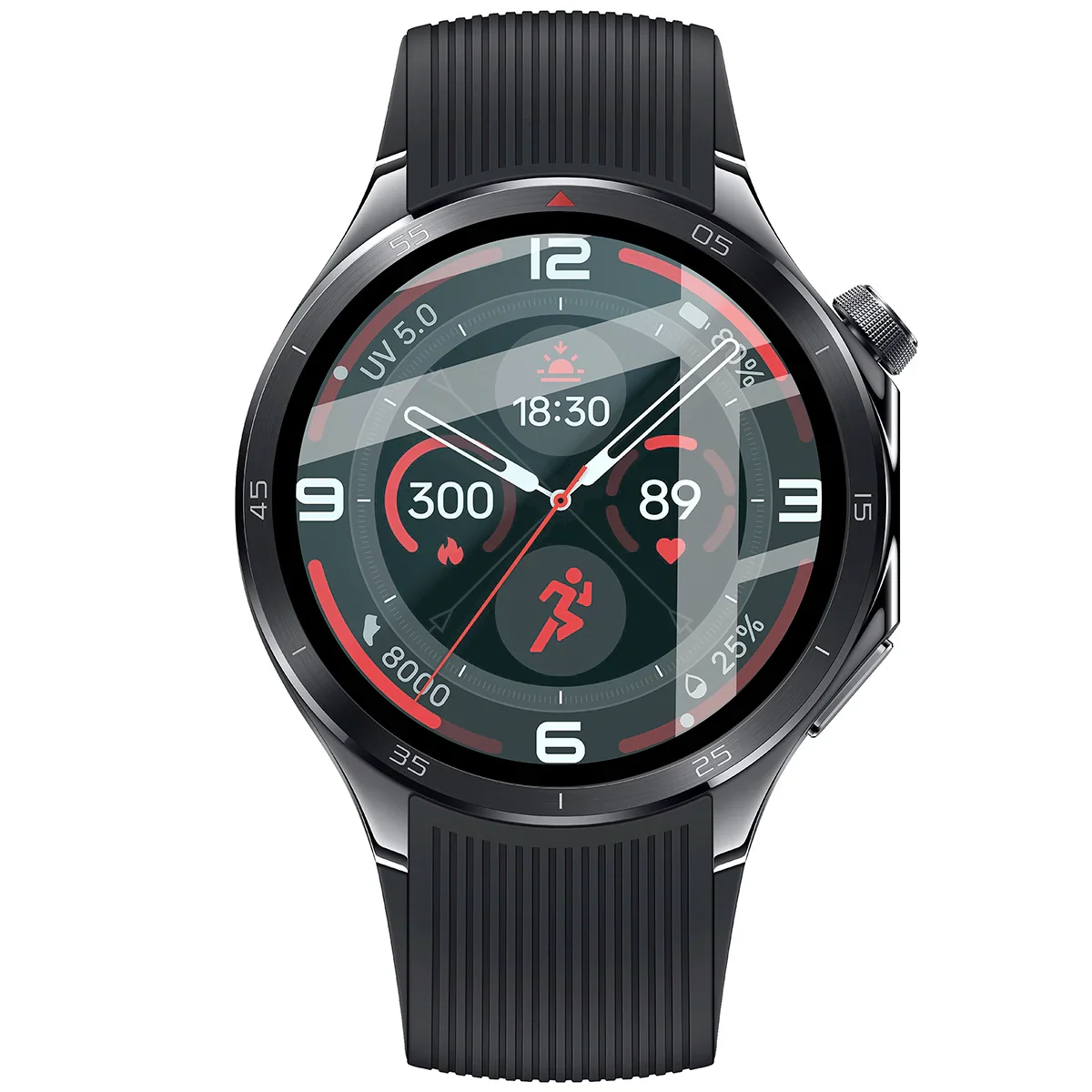 Hybrides Glas für OnePlus Watch 3, Bizon Glass Watch Edge Hybrid, Schwarz - Image 2