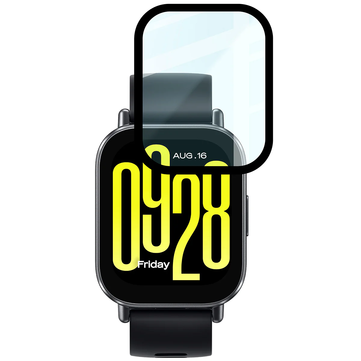 Hybrides Glas für Xiaomi Redmi Watch 5 Active, Bizon Glass Watch Edge Hybrid, Schwarz - Image 5
