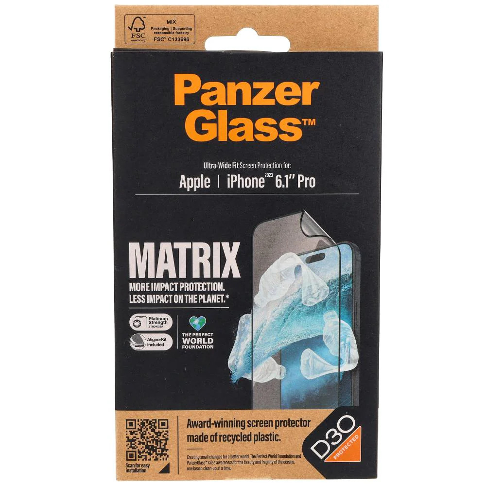 Hybridglas für das gesamte Display PanzerGlass Ultra-Wide Fit Matrix + AlignerKit für iPhone 15 Pro - Image 4