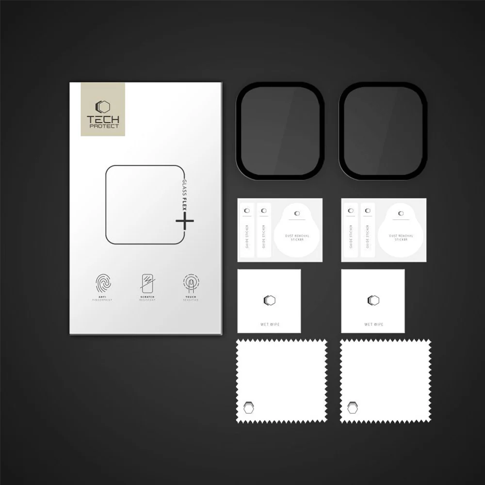 Hybridglas für Garmin Venu X1, 2 Stück, Tech-Protect Glass Flex Plus, Transparent mit Schwarzem Rand - Image 4