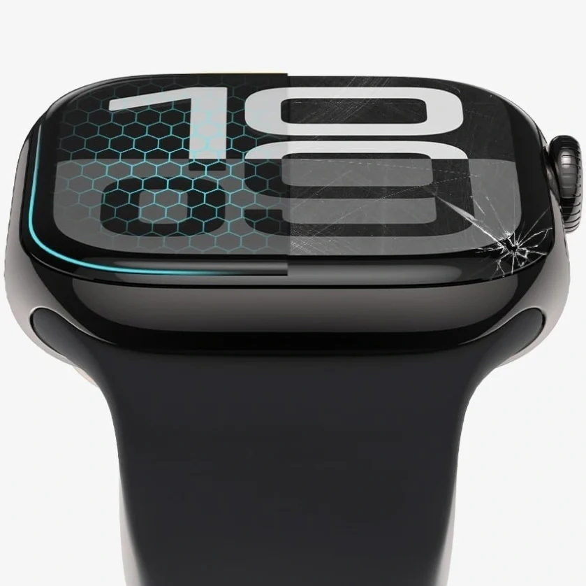 Hybridglas für Huawei Watch Fit 4 / 3, Tech-Protect Glass Flex Plus, 2 Stück, Transparent mit Schwarzem Rand - Image 3
