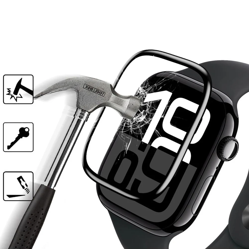Hybridglas für Huawei Watch Fit 4 / 3, Tech-Protect Glass Flex Plus, 2 Stück, Transparent mit Schwarzem Rand - Image 5