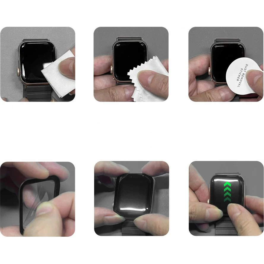 Hybridglas für Huawei Watch Fit 4 / 3, Tech-Protect Glass Flex Plus, 2 Stück, Transparent mit Schwarzem Rand - Image 6