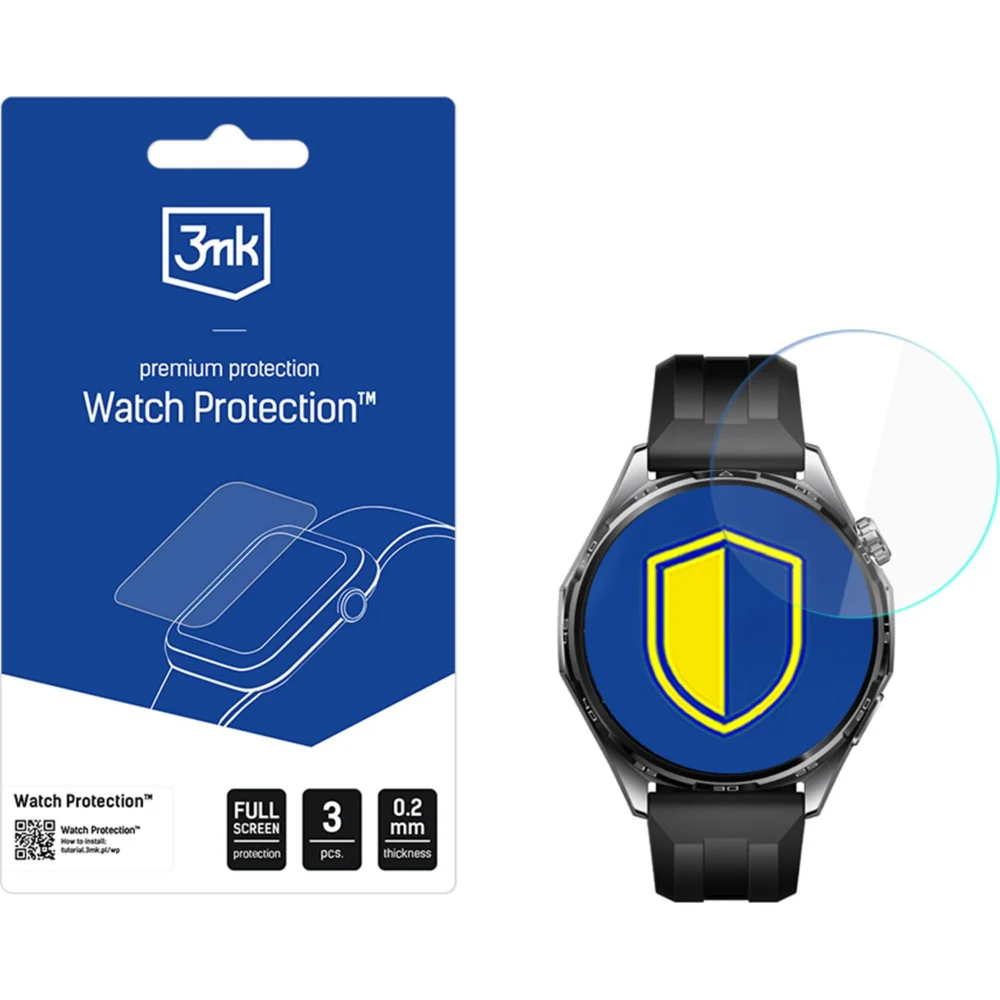 Hybridglas für Huawei Watch GT6 46mm, 3mk Watch Protection, 3 Stück - Image 2