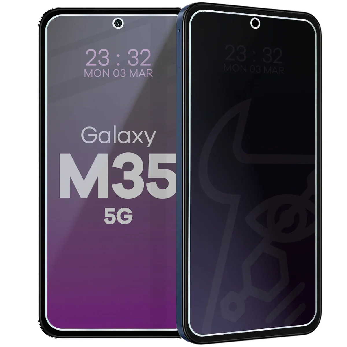 Hybridglas mit Privatschutzfilter für Galaxy M35 5G, Bizon Glass Mule Shadow, Matt