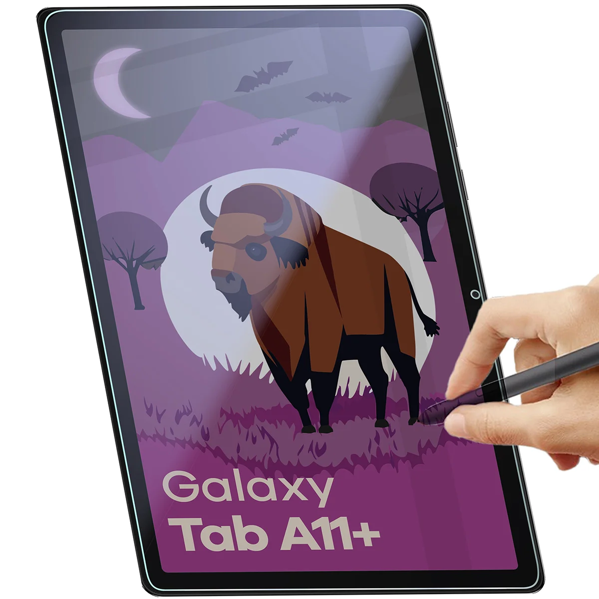 Hybridglas mit Privatschutzfilter für Galaxy Tab A11+, Bizon Glass Tab Mule Shadow, Matt - Image 5