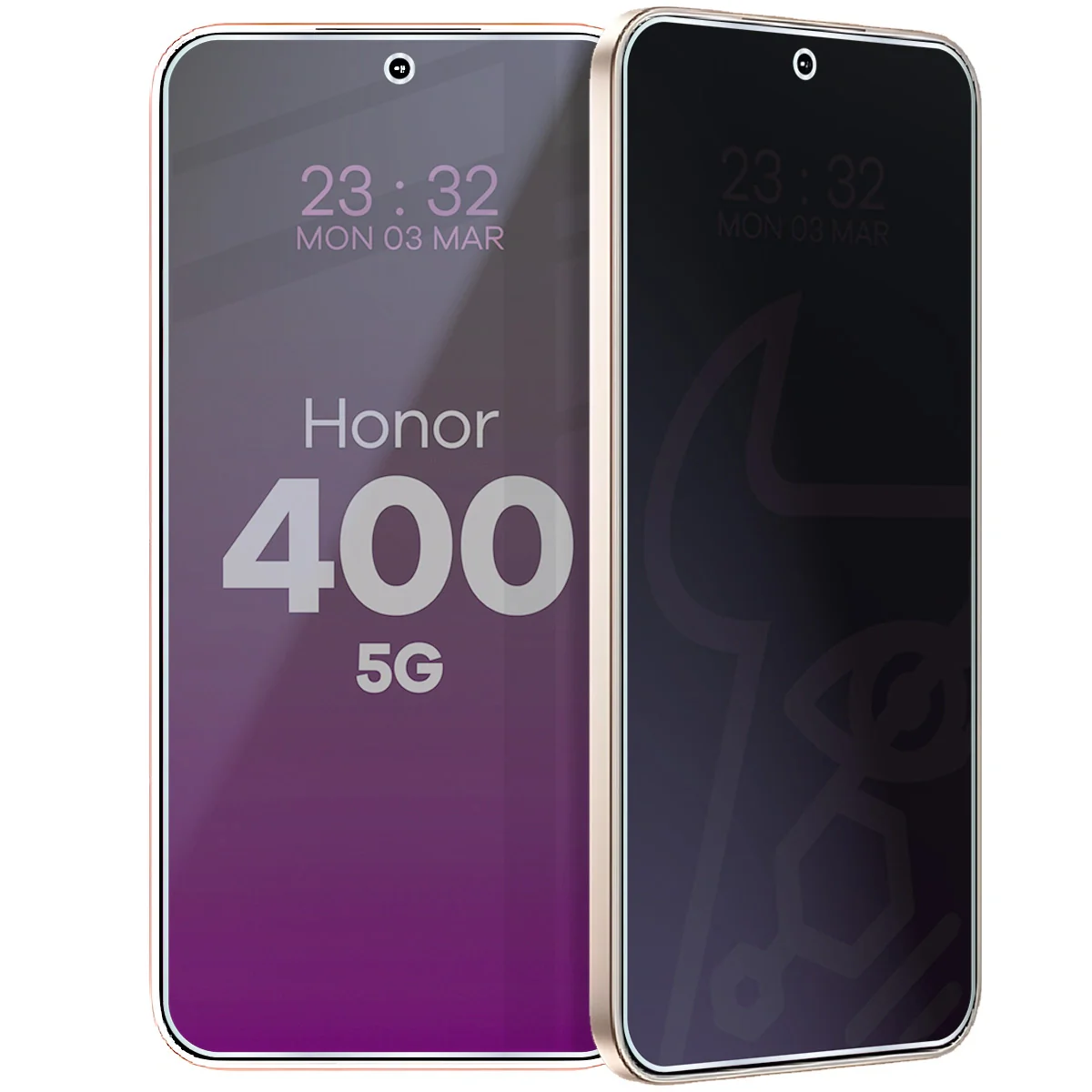 Hybridglas mit Privatschutzfilter für Honor 400 5G, Bizon Glass Mule Shadow, Matt