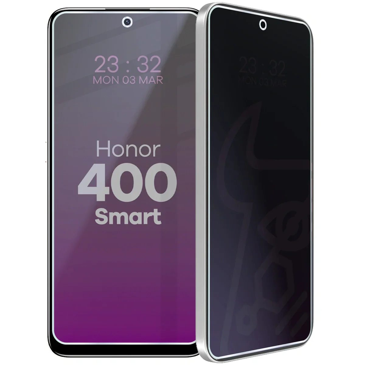 Hybridglas mit Privatschutzfilter für Honor 400 Smart, Bizon Glass Mule Shadow, Matt