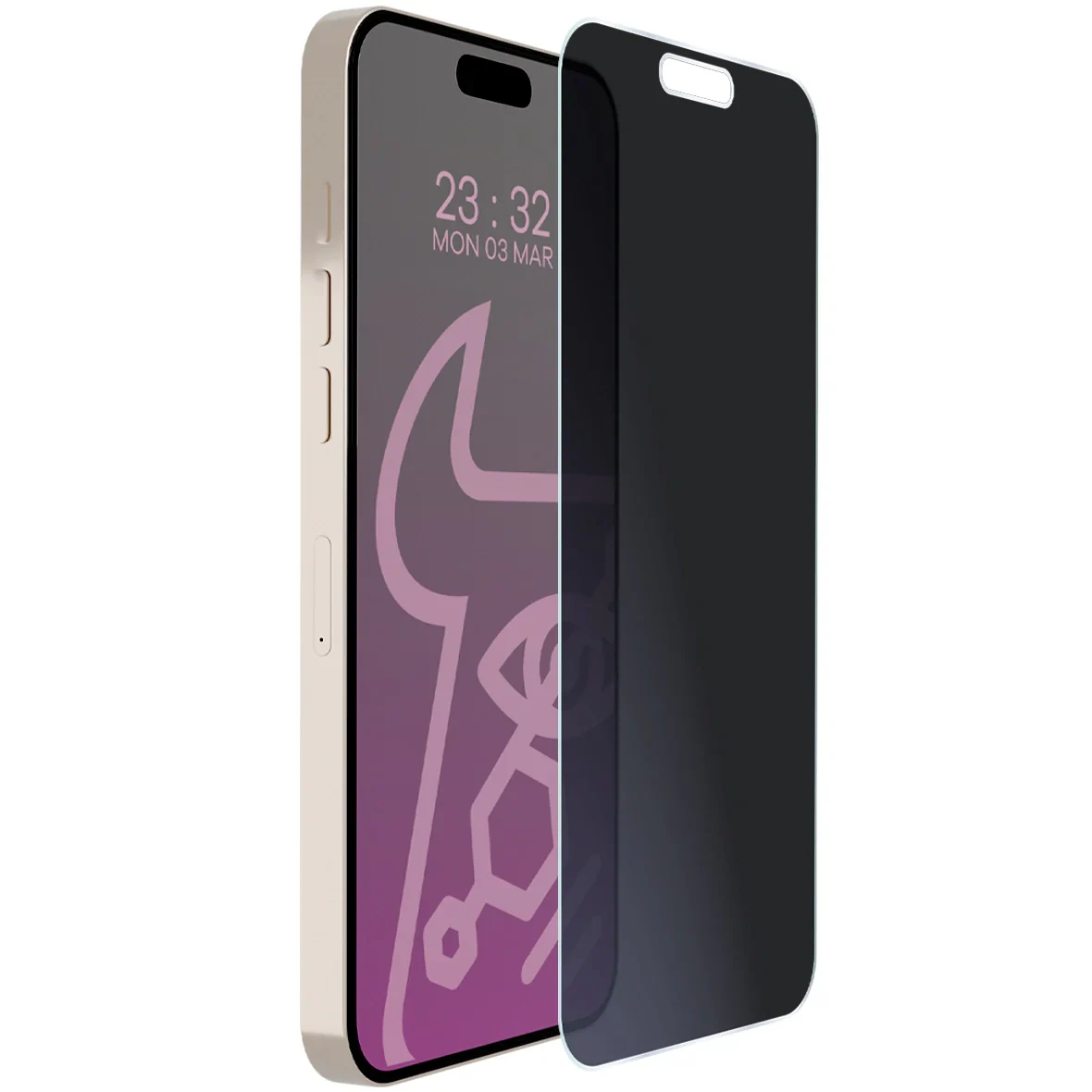 Hybridglas mit Privatschutzfilter für iPhone 16 Pro Max, Bizon Glass Mule Shadow, Matt - Image 5