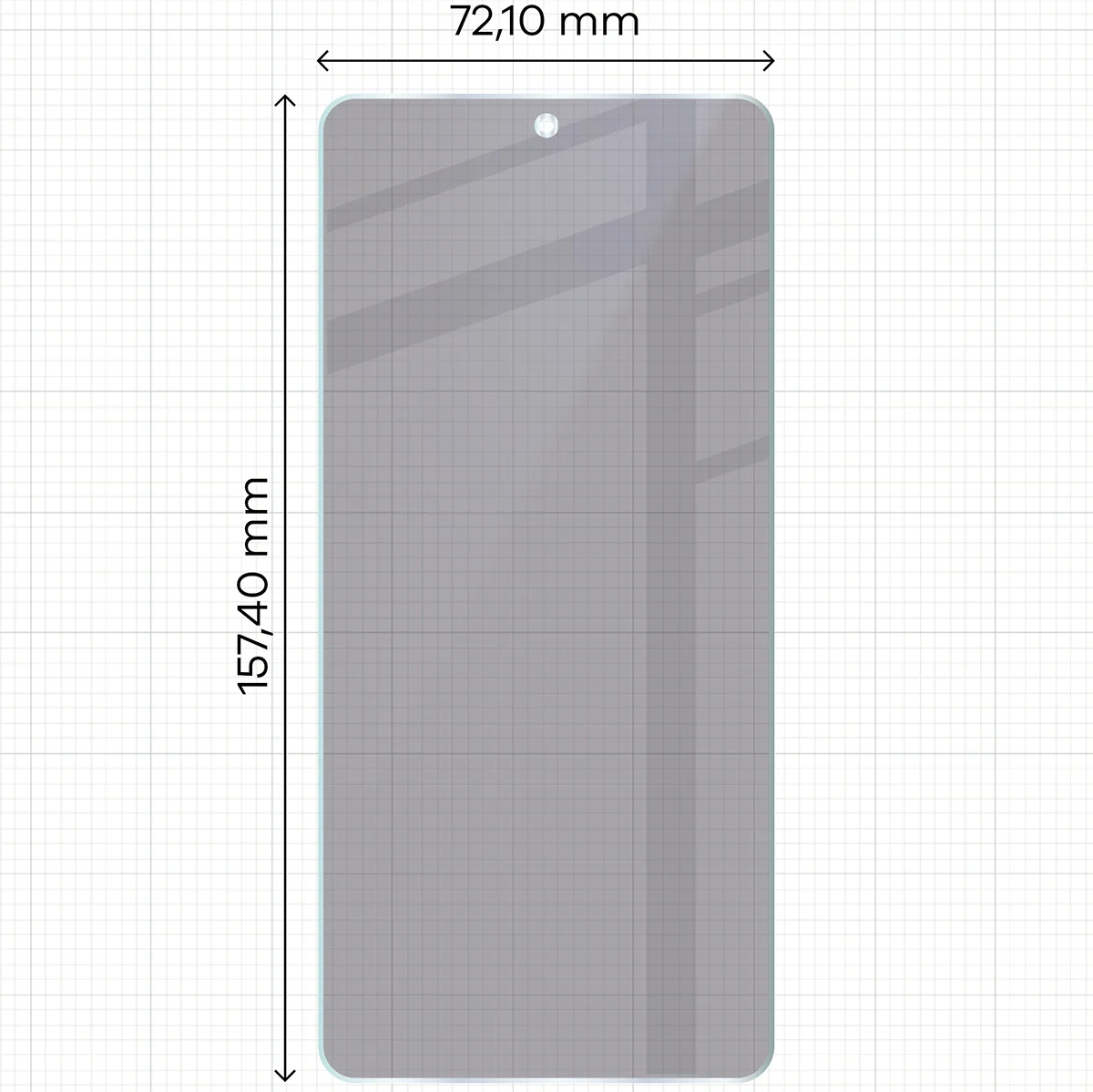 Hybridglas mit Privatschutzfilter für Motorola Signature, Bizon Glass Mule Shadow, Matt - Image 2